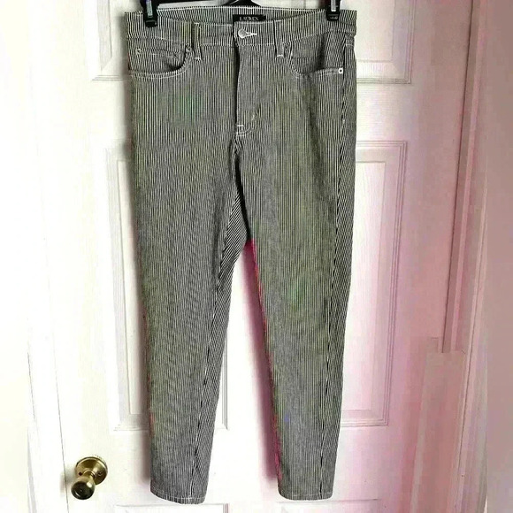 Lauren by Ralph Lauren Black and White Striped Denim - Picture 1 of 4